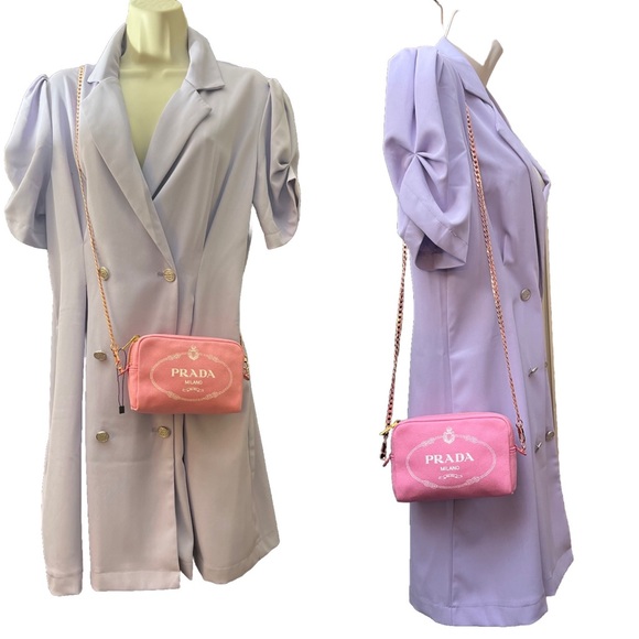 Authentic prada canapa logo pouch converted into crossbody/sling/shoulder bag - Picture 16 of 17